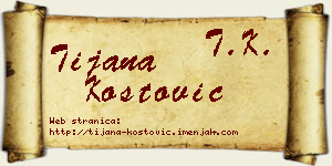 Tijana Kostović vizit kartica